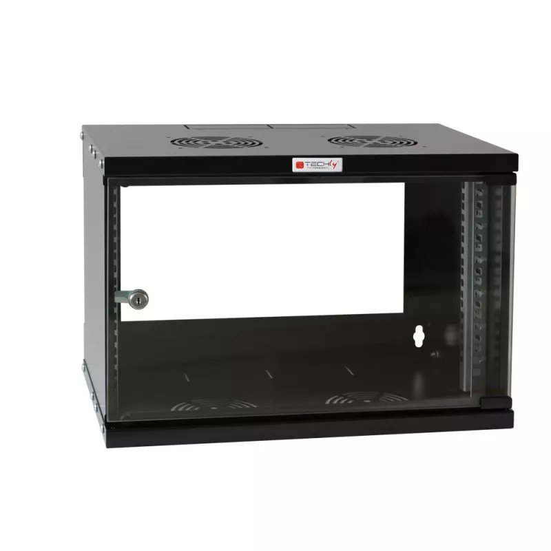 Techly Wandgehäuse 19 6U D450 schwarz montiert I-CASE EL-1006B45