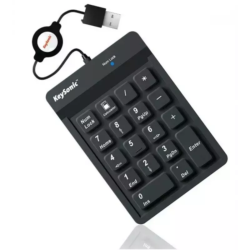 KeySonic ACK-118BK numerisches Tastenfeld Universal USB Schwarz