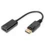 DIGITUS ASSMANN DisplayPort-Adapterkabel, DP - HDMI Typ A M/F, 20 cm mit Verriegelung, HDMI Ver. 2.0, aktiv, CE, gold, schwarz