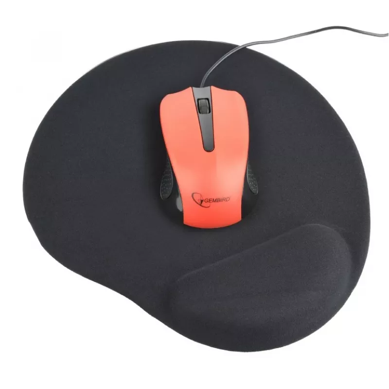 GEMBIRD Mauspad mit Gel-Handgelenkauflage (240 x 220 mm) – Schwarz