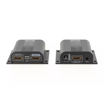 DIGITUS HDMI Extender Set, 50 m über Netzwerkkabel (CAT6/6a/7), EDID, 1x HDMI Loop-Out, FHD 1080p