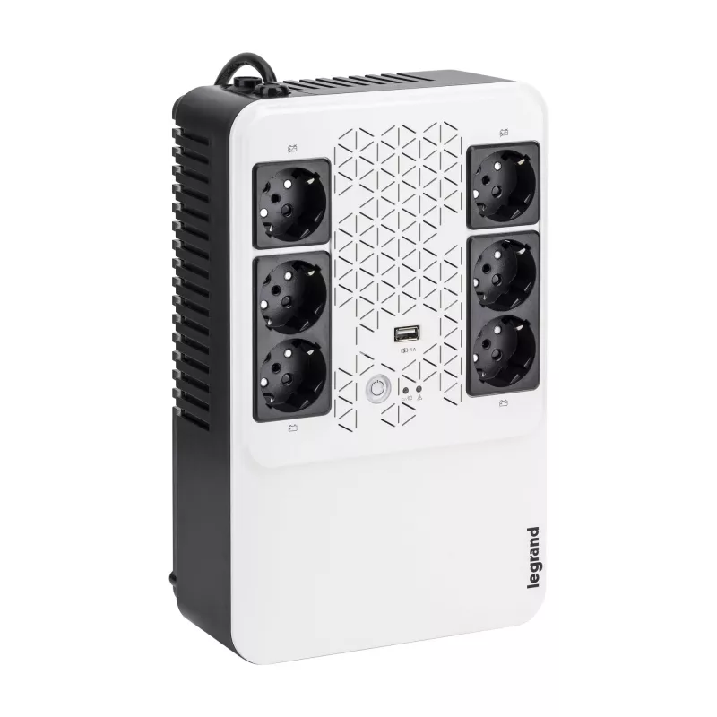 Legrand Keor Multiplug 800 AVR 310084 Line-Interactive-USV, 800 VA / 480 W, 6 FR-Steckdosen (4+2), USB, RJ-45