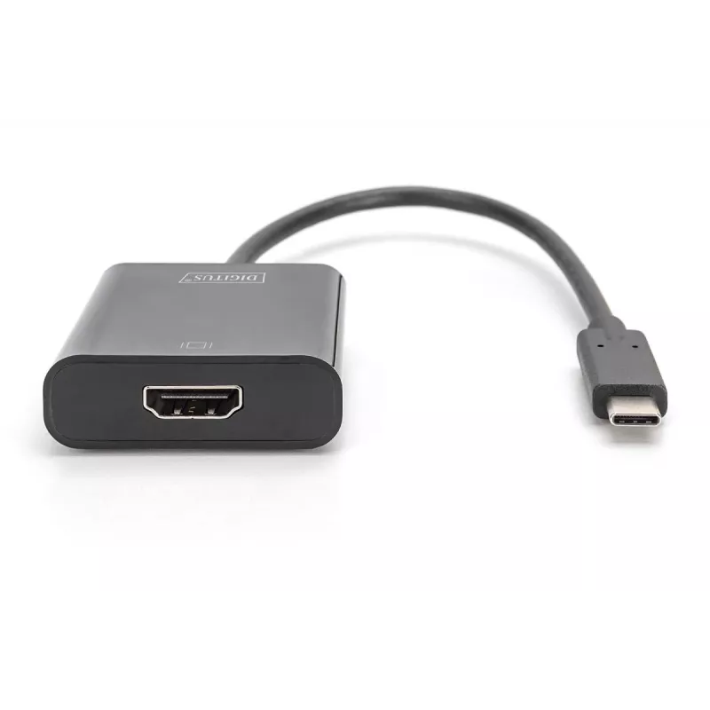 DIGITUS USB-C-auf-HDMI-Adapter, 4K, 0,15 m, Schwarz