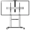 Techly ICA-TR24 mobiler TV-Ständer, 60–100 Zoll, 100 kg, mit Ablagen