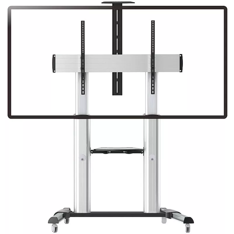 Techly ICA-TR24 mobiler TV-Ständer, 60–100 Zoll, 100 kg, mit Ablagen