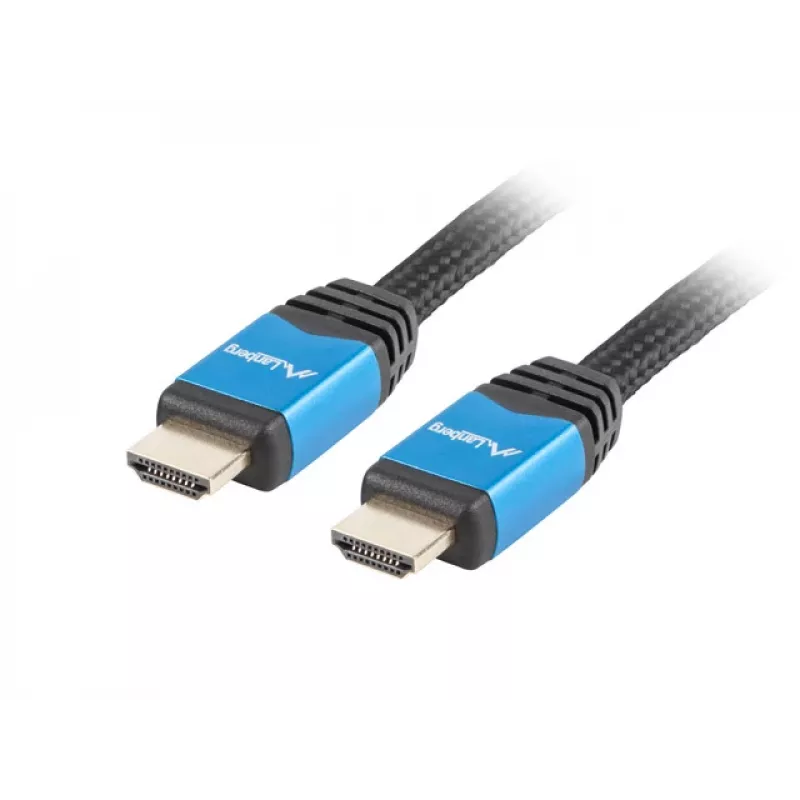 Lanberg CA-HDMI-20CU-0018-BL Premium HDMI-Kabel M/M, HDMI 2.0, 1,8 m, 4K, mit Ethernet, schwarz