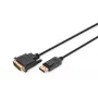 DIGITUS DisplayPort Adapterkabel, Dp - DVI (24+1) M/m, 2m W/interlock, Dp 1.1a kompatibel, CE Schwarz