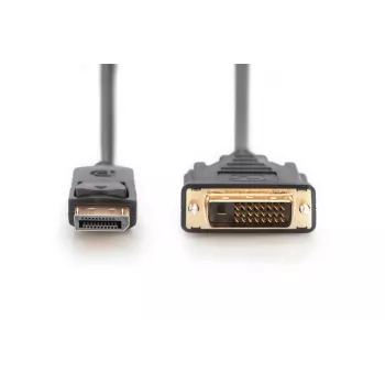 DIGITUS DisplayPort Adapterkabel, Dp - DVI (24+1) M/m, 2m W/interlock, Dp 1.1a kompatibel, CE Schwarz