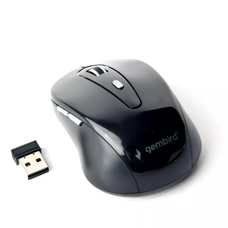 Gembird MUSWB-6B-01 optische Bluetooth-Maus, 6 Tasten, 1600 DPI, schwarz