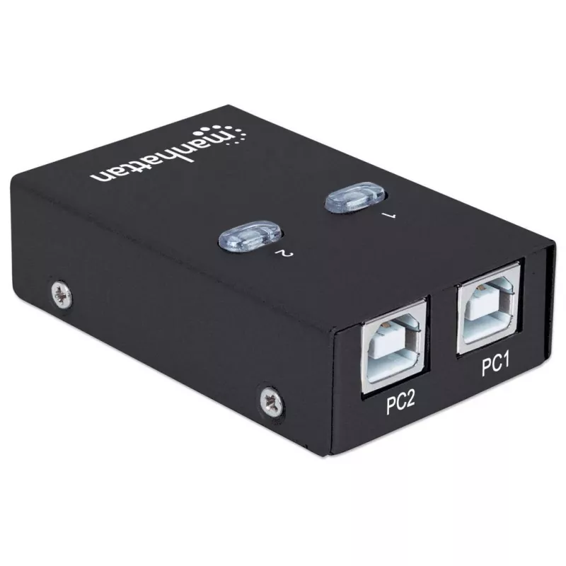 Manhattan 162005 USB-2.0-Umschalter mit automatischer Umschaltung, 2 Ports, 480 Mbit/s