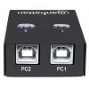 Manhattan 162005 USB-2.0-Umschalter mit automatischer Umschaltung, 2 Ports, 480 Mbit/s
