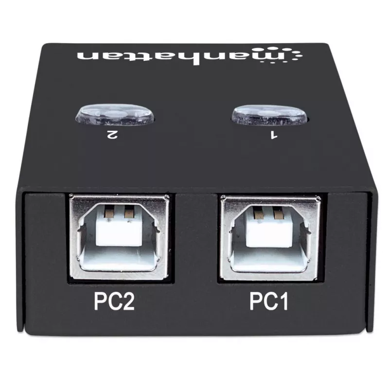 Manhattan 162005 USB-2.0-Umschalter mit automatischer Umschaltung, 2 Ports, 480 Mbit/s