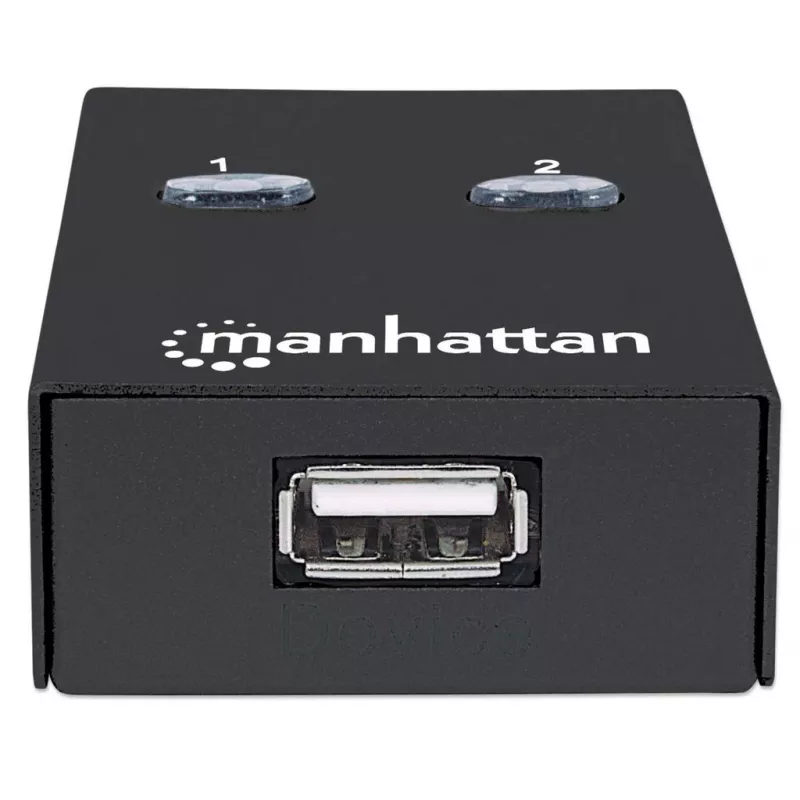 Manhattan 162005 USB-2.0-Umschalter mit automatischer Umschaltung, 2 Ports, 480 Mbit/s
