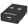 Manhattan 162005 USB-2.0-Umschalter mit automatischer Umschaltung, 2 Ports, 480 Mbit/s