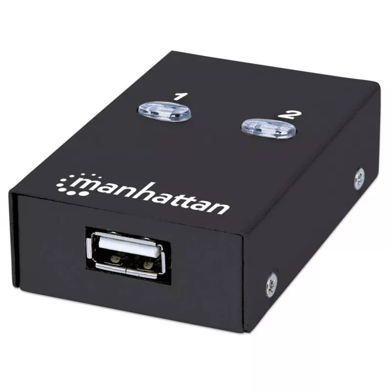 Manhattan 162005 USB-2.0-Umschalter mit automatischer Umschaltung, 2 Ports, 480 Mbit/s