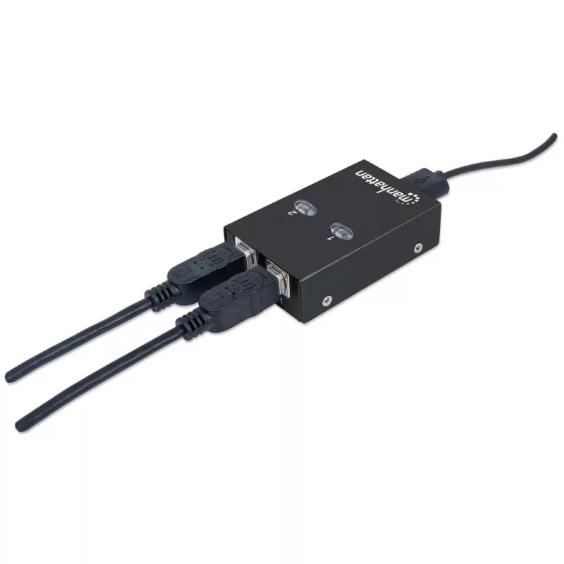 Manhattan 162005 USB-2.0-Umschalter mit automatischer Umschaltung, 2 Ports, 480 Mbit/s