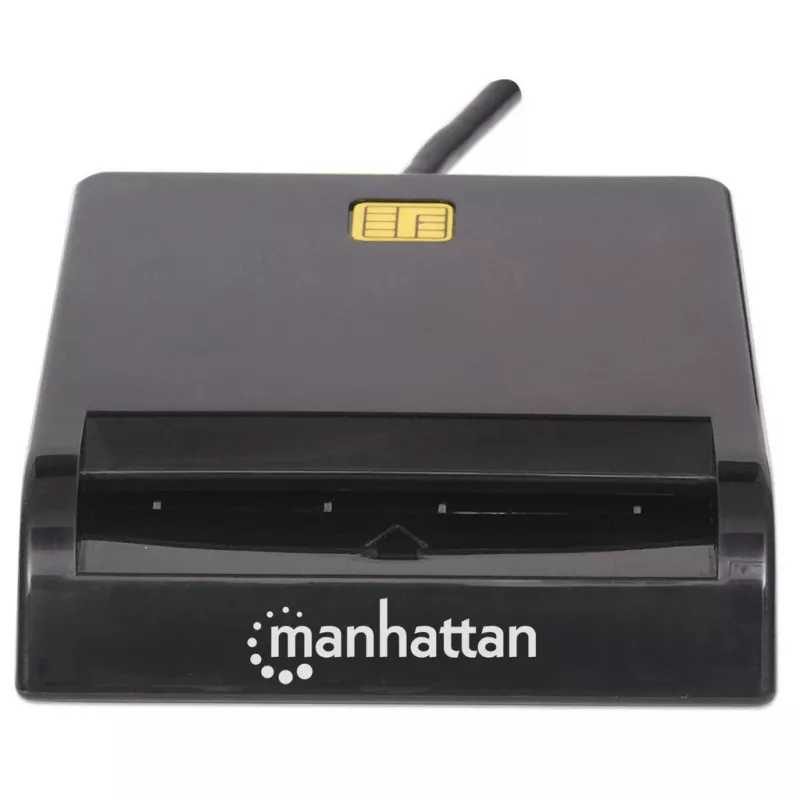 Manhattan 102049 Kontakt-Smartcard-Leser, USB-A 2.0, 12 Mbit/s, Kabel 1,05 m, schwarz, ABS-Gehäuse