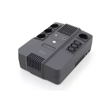 DIGITUS ALLINONE USV 600VA/360W LED 12V 7AH 4XCEE 7/7 3XIEC C13 USB RJ45