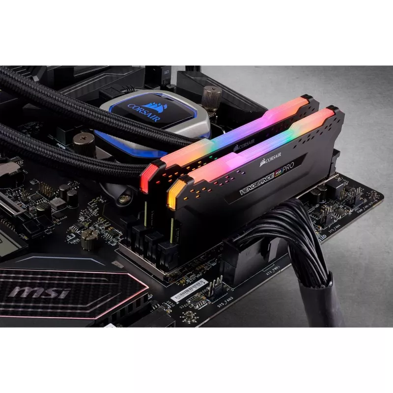 CORSAIR Arbeitsspeicher 16GB DDR4 3200MHz 2x8GB DIMM C16 Vengeance RGB Pro - Schwarz