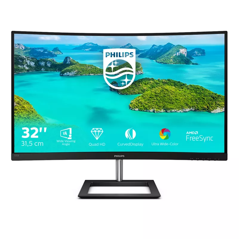 Philips E Line 325E1C/00 Computer Monitor 80 cm (31.5 Zoll) 2560 x 1440 Pixel Quad HD LCD Schwarz