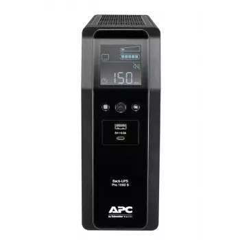 APC Back-UPS Pro, 1600VA/960W, Tower, 230V, 8x IEC C13 Steckdosen, Sinuswelle, AVR, USB Typ A + C Anschlüsse, LCD, benutzerwechselbarer Akku