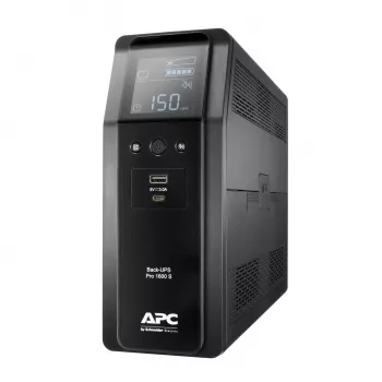 APC Back-UPS Pro, 1600VA/960W, Tower, 230V, 8x IEC C13 Steckdosen, Sinuswelle, AVR, USB Typ A + C Anschlüsse, LCD, benutzerwechselbarer Akku