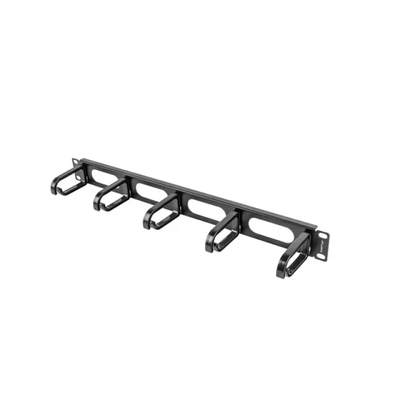 Kabelmanagement-Panel LANBERG AK-1205-B, 1U Metall, 19 Zoll (482,6 mm) Breite, 80 mm Tiefe, schwarz