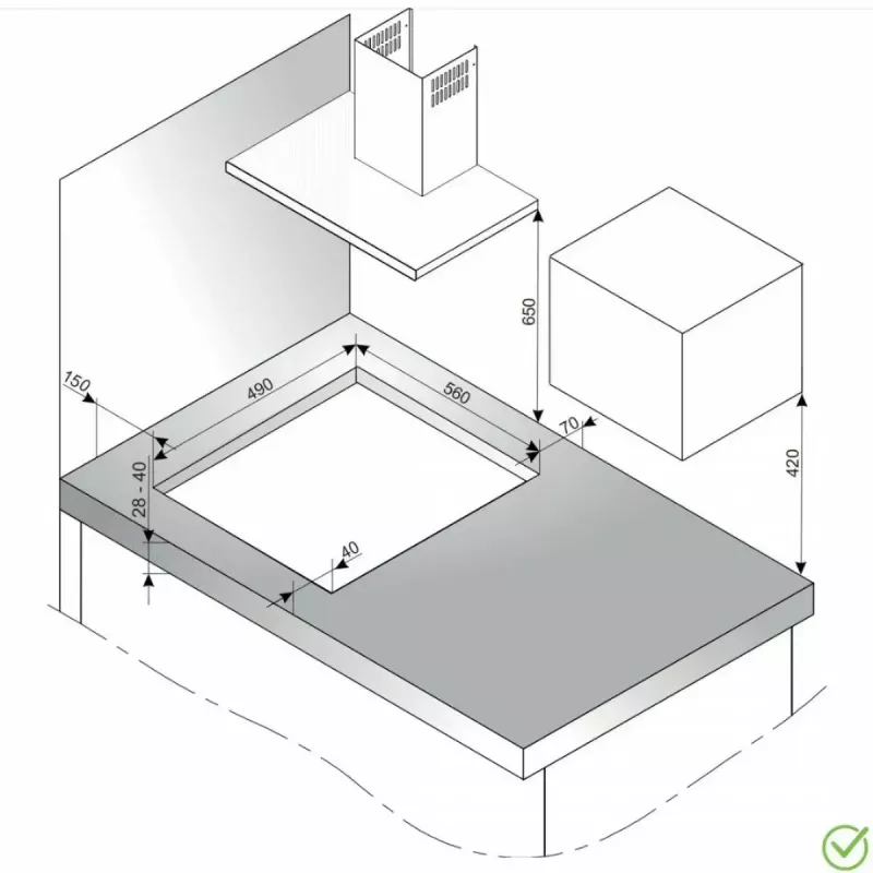 Gas-Herdplatte AMICA PGD6101APR, 4 Kochzonen, mechanische Steuerung