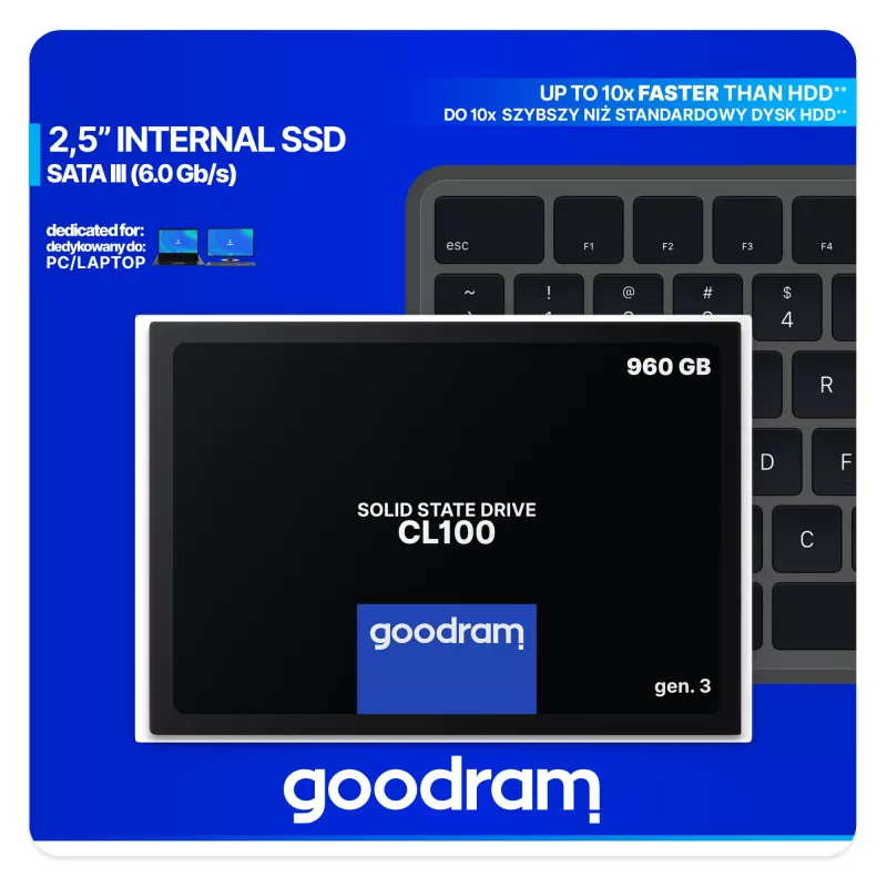 SSD-Laufwerk Goodram 960 GB 2,5 Zoll SATA III SSDPR-CL100-960-G3