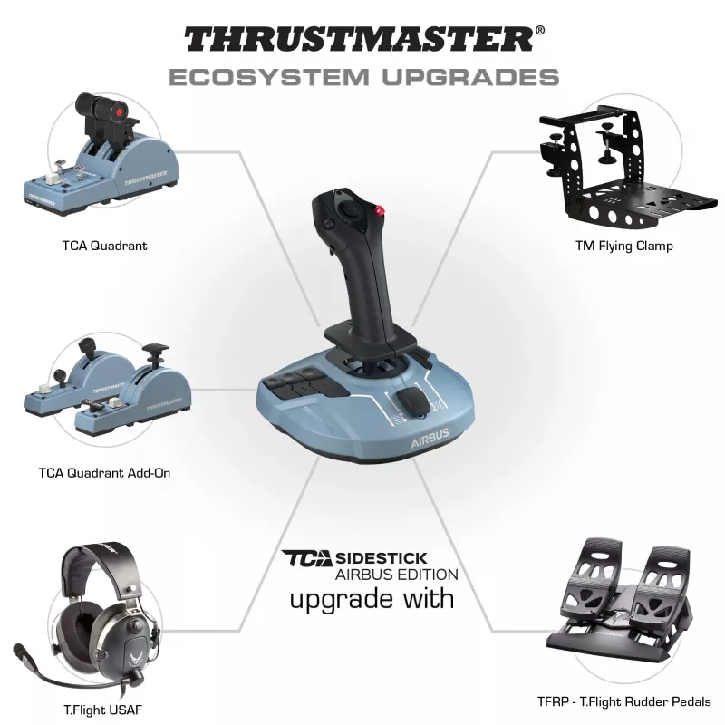 Thrustmaster TCA Sidestick Airbus Edition Schwarz, Blau USB Joystick PC