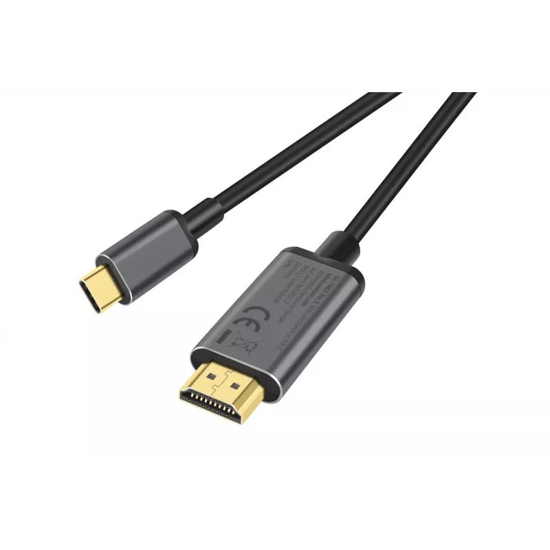 DIGITUS USB-C-auf-HDMI-Adapterkabel, 4K/30 Hz, 1,8 m, Schwarz