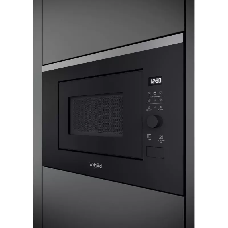 Einbau-Grill-Mikrowelle WHIRLPOOL WMF201G, 800 W, 20 L, Edelstahl/Schwarz