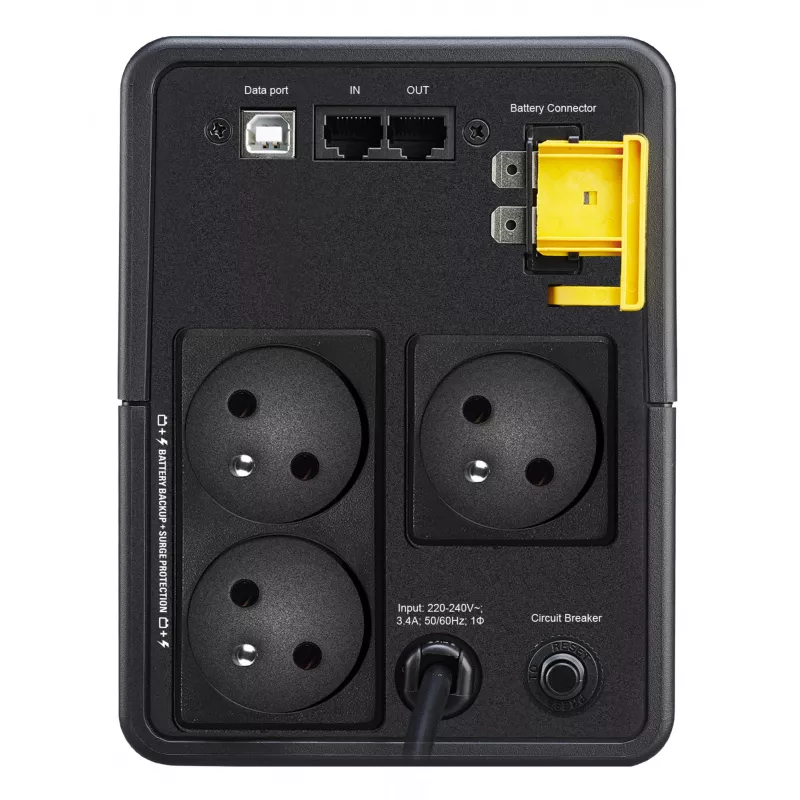 APC Back-UPS BX750MI-FR Line-Interactive-USV 750 VA 410 W, AVR, 230 V, 3 französische Steckdosen, USB, schwarz