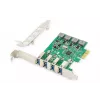 DIGITUS USB PCIe Erweiterungskarte USB 3.0, 4-Port A/F, Chipsatz: VL805, selbstversorgt