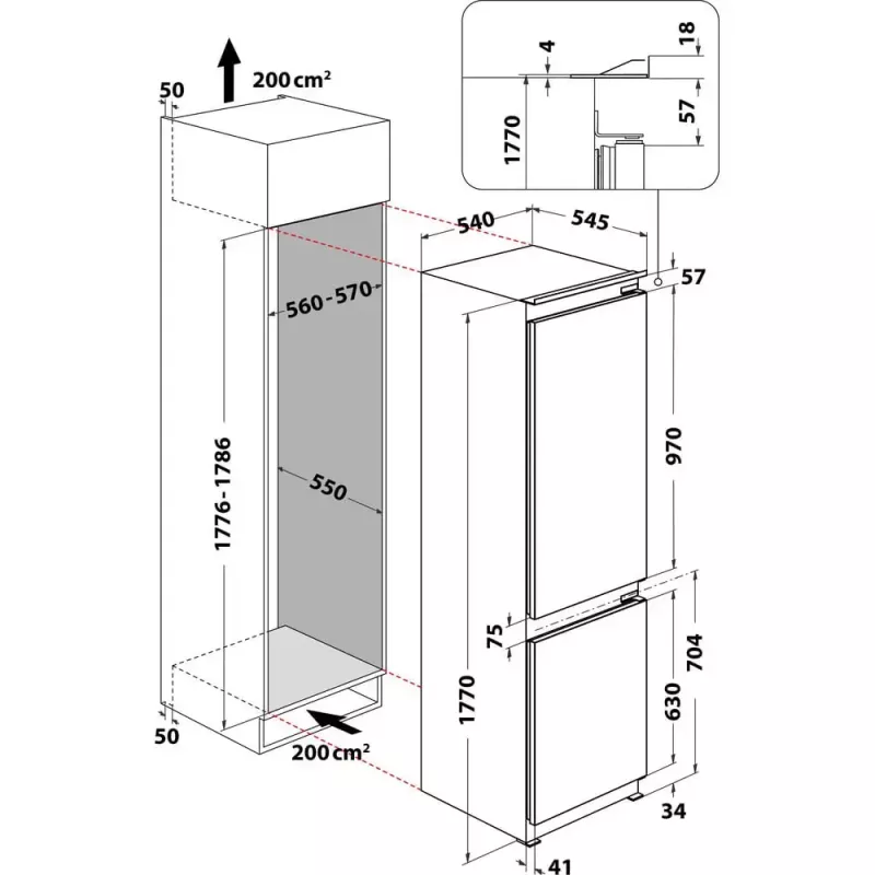 Whirlpool ART66122 Einbaukühlschrank 273 L