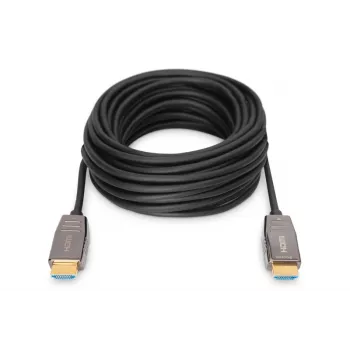 DIGITUS HDMI AOC Hybrid-Faser-Verbindungskabel, Typ A Stecker/Stecker, 10 m, UHD 8K@60Hz, CE, schwarz