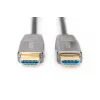 DIGITUS HDMI AOC Hybrid-Faser-Verbindungskabel, Typ A Stecker/Stecker, 15m, UHD 8K@60Hz, CE, schwarz