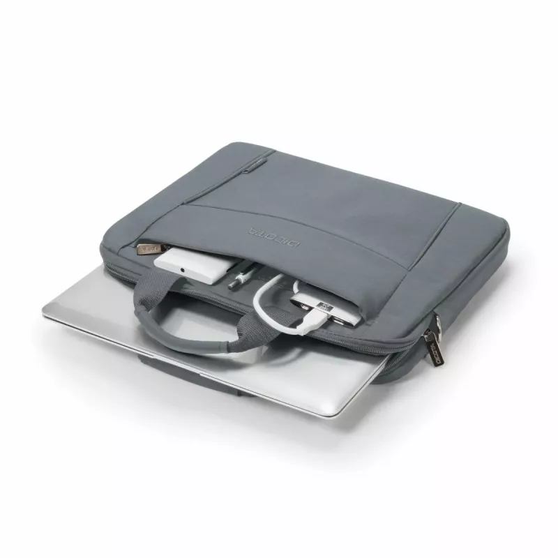 DICOTA Eco schlank Case Base – 13–14,1 Zoll Notebooktasche – Grau / 300d RPET Polyester