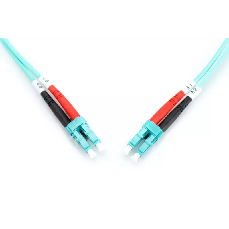 DIGITUS Glasfaser-Patchkabel, LC zu LC Multimode 50/125 µ, Duplex Länge 5m Klasse OM3