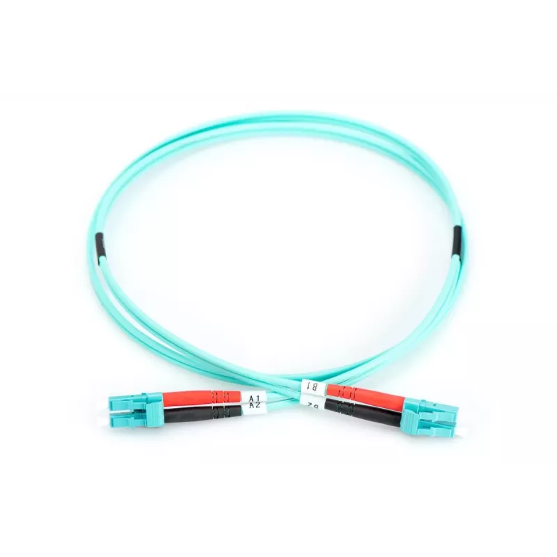 DIGITUS Glasfaser-Patchkabel, LC zu LC Multimode 50/125 µ, Duplex Länge 5m Klasse OM3