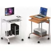 Computertisch TECHLY Compact ICA-TB S005 — kompakter Computertisch, MDF-Tischplatte, Tastaturauszug, Rollen, 600×450×750 mm, Buche