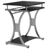 Techly Compact Desk für PC mit herausnehmbarer Tastaturablage, Schwarz Graphit ICA-TB 328BK