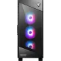 MSI MPG VELOX 100R Midi-Tower-PC-Gehäuse, E-ATX, gehärtetes Glas, 4x 120-mm-ARGB-Lüfter, 2x USB 3.0 + 1x USB-C, 2x 3,5″ + 2x 2,5″ Einschübe, Schwarz