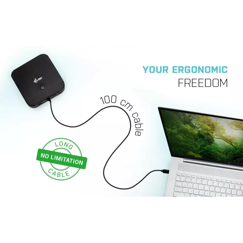 i-tec USB-C HDMI DP Docking Station mit Power Delivery 100 W + Universal-Ladegerät 100 W