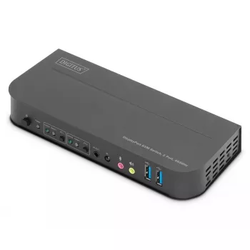 DIGITUS KVM Switch, 2x1 DP, DP/HDMI Out, USB 4Kx2K@60Hz