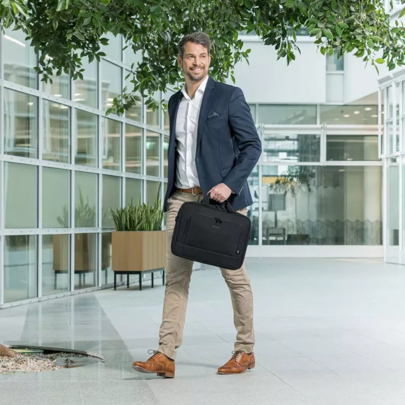 DICOTA Eco Top Traveller Base – 15–17,3 Zoll Notebook-Tasche – Schwarz / 300D rPET Polyester