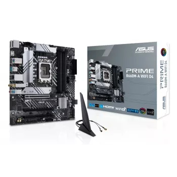 Motherboard ASUS PRIME B660M-A WIFI D4 — Intel B660, LGA 1700, micro ATX, DDR4, 4 DIMM, Wi‑Fi 6, 2x M.2