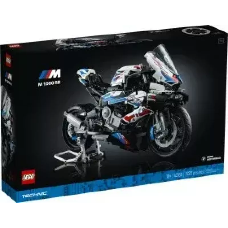 LEGO Technic Motorradmodell BMW M1000RR 42130 mit detailliertem Motor und funktionierender Federung