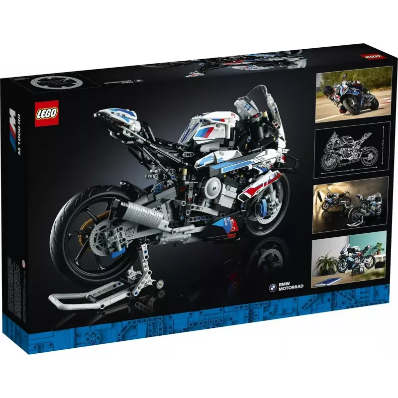 LEGO Technic Motorradmodell BMW M1000RR 42130 mit detailliertem Motor und funktionierender Federung