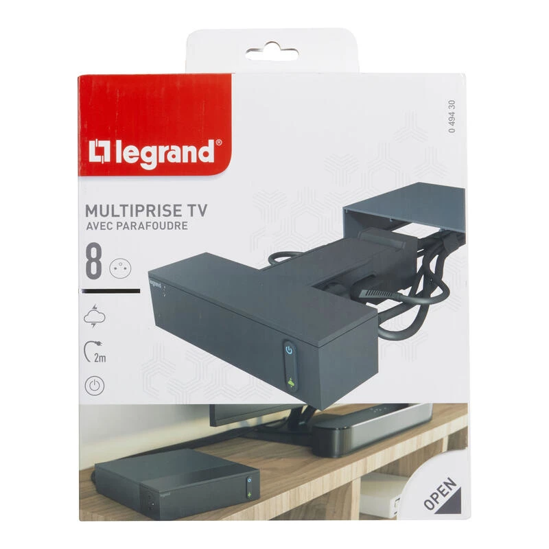 Legrand 049430 power extension 2 m 8 AC outlet(s) Innenbereich Schwarz